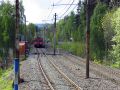 Et 1300-tog, anført av T8-vogn på vei mot Avløs mot Oslo. Foto: Håkon Kinck Gaarder (2006)