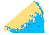 Bambles kystlinje, med havnene Åby og Brevikstrand, samt etterhvert hovedutskipningsstedet Isnes, 300 meter vest for Valle