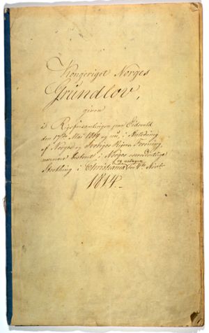 Norges grunnlov av 4. november 1814, forsiden.jpg