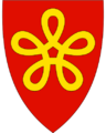 Lødingen kommune i Nordland har en valknute med fem løkker i sitt kommunevåpen.