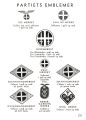 Nasjonal Samlings emblemer. Illustrasjoner fra NS Årbok 1944.